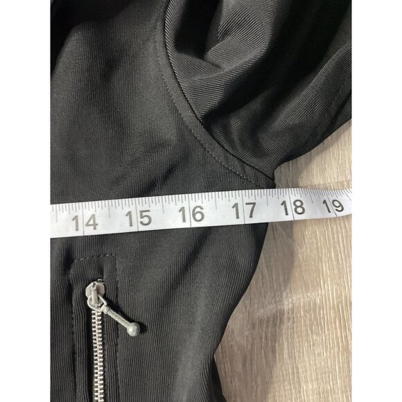 Vintage 90s Tapemeasure Black Made in the USA Motorcycle Jacket Sz S - Picture 7 of 10